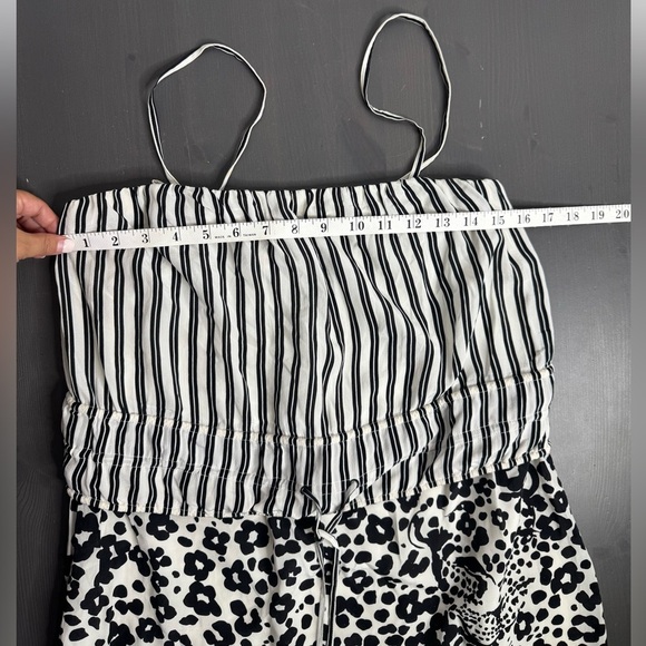 See By Chloe Black White Leopard Striped Silk Mini Dress Sleeveless - Picture 7 of 11